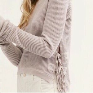 Free People FP One Cropped Thermal Hi Low Interlaken Top